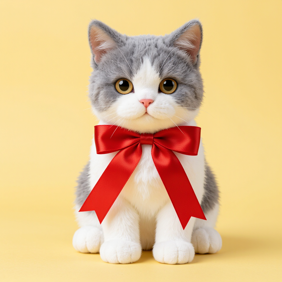 리본 달린 고양이 인형