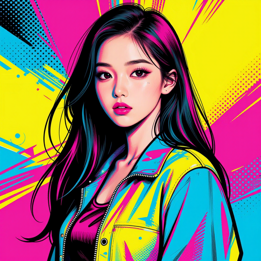 팝아트 스타일의 소녀